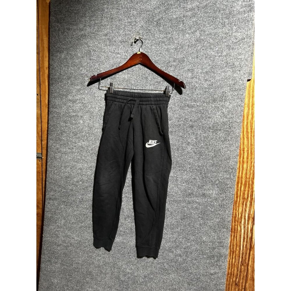 Nike Pants Kids Small Black Fleece Sweatpants Joggers Swoosh Athletic Lounge